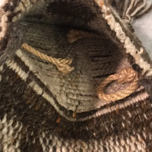 Southwestern Shoulder Bag Womens Tan Brown Handwoven Fringe Woven Southwestern - Picture 8 of 9